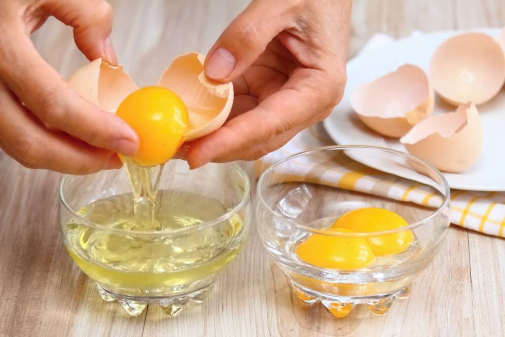 Separating egg yolks and egg whites can increase the possibility of salmonella contamination
