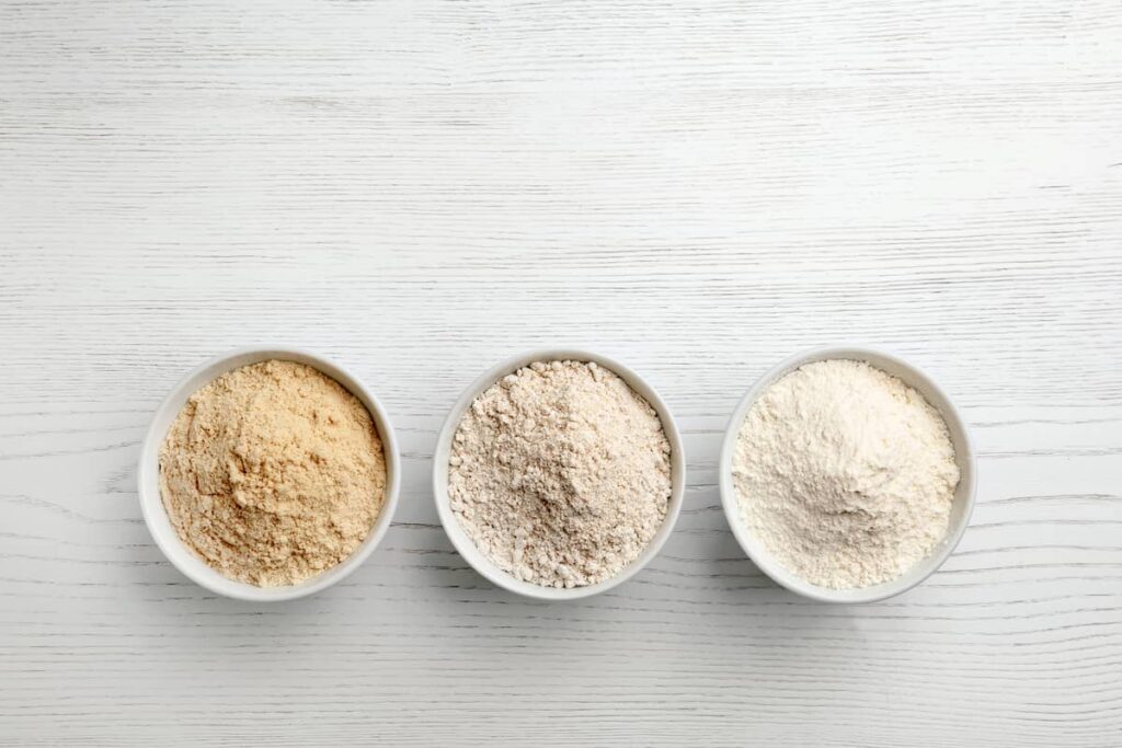 The main difference between flour is their protein content. Protein decides how will flour behave during baking.